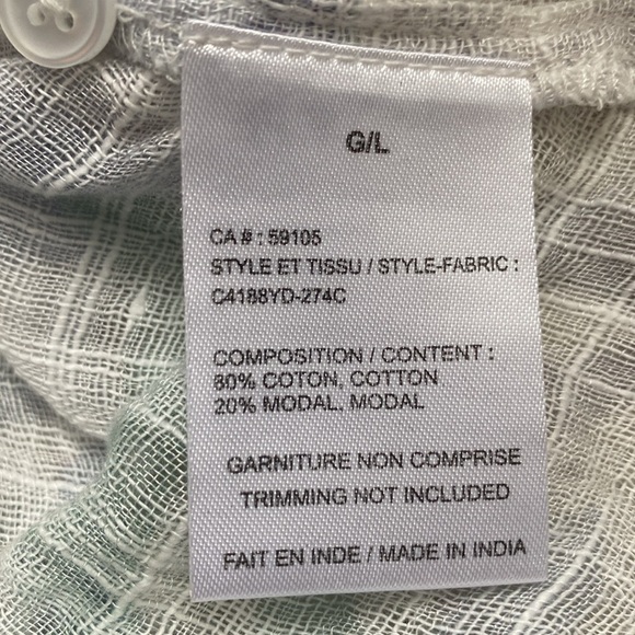 Charlie B Floral Print Women's Top shirt 3/4 sleeve size Large pastel - Picture 11 of 12